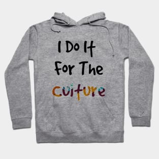 I Do It For The Culture - Blue Ankara Print Hoodie